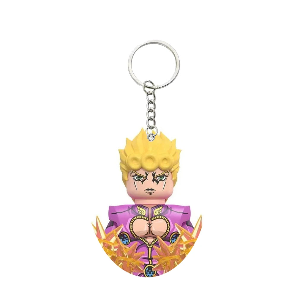 Minifigura de bloques de Giorno Giovanna con llavero