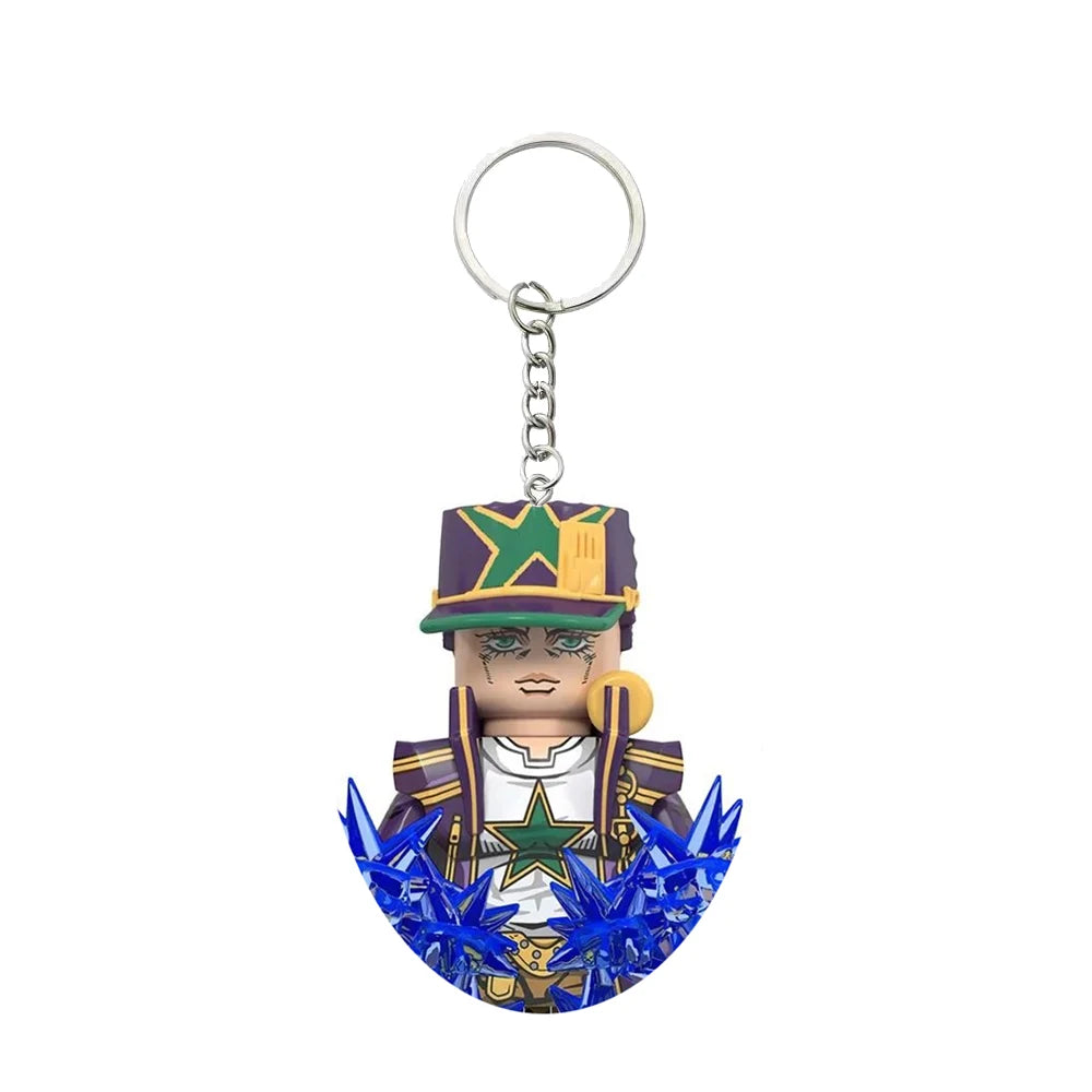 Minifigura de bloques de Jotaro Kujo (Stone Ocean) con llavero